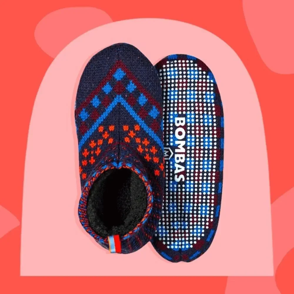 NWOT Bombas Gripper Sherpa Lined Slipper House Shoe Socks Size L